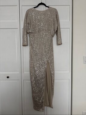 ASOS Maternity Sequin Maxi Dress in Champagne